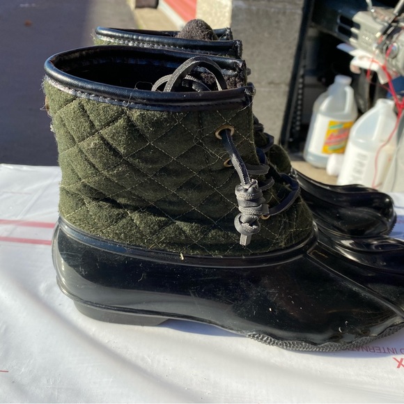 Seven7 Womens Olive Black Duck Wool Goose Winter Rain Waterproof Boots Size 7 - Picture 5 of 11